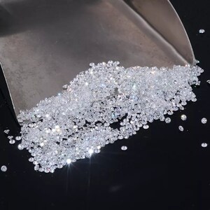1 mm to 2 mm Diamond Round Brilliant Cut Lab Grown Loose Diamond White Diamond Gemstone Quality Diamond for Jewelry Making DEF & VVS-VS