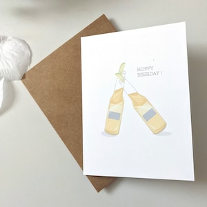Jolie carte de voeux houblonnée pour le jour de la bière, cadeau drôle de joyeux anniversaire doux et joyeux, boissons à la bière Corona pour lui pour elle