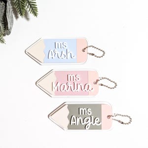 Custom Teacher Pencil Keychains, Christmas Gift Personalized, End of School Year Present, Unique Teacher Gifts Idea, Made in Canada