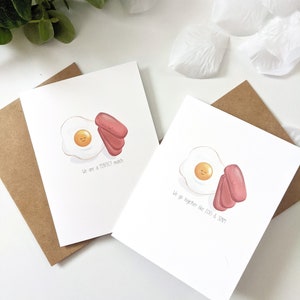 Oeuf mignon spam carte de voeux Saint-Valentin, cadeau drôle de Saint-Valentin, amateurs de cuisine, petit ami mari, anniversaire de mariage pour lui pour elle