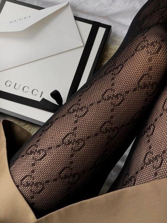 Black “GG” tights/fishnet like stockings