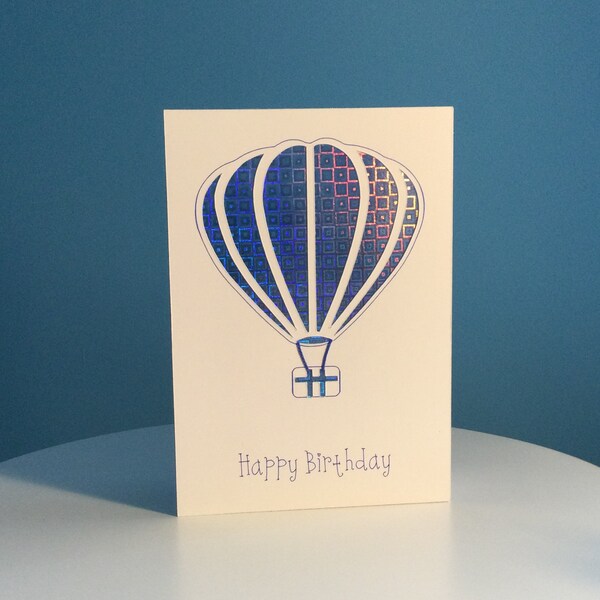 Handmade hot air balloon birthday card