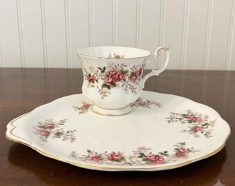 Royal Albert Lavender Rose Vintage Bone China Snack Teacup Hostess Set