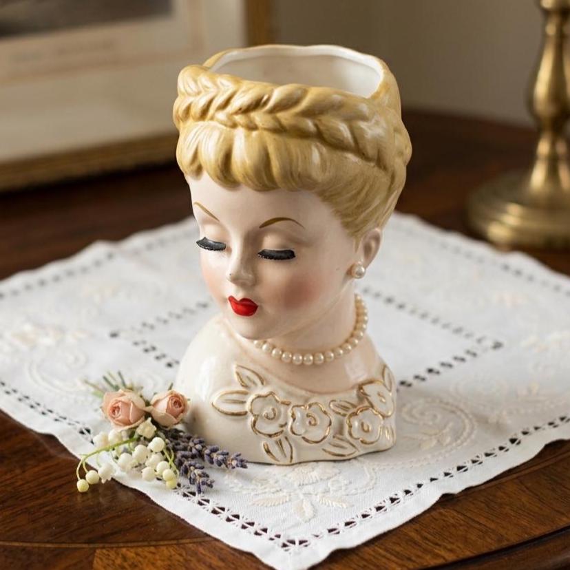 Rare Lady Head Vase Vintage - Etsy