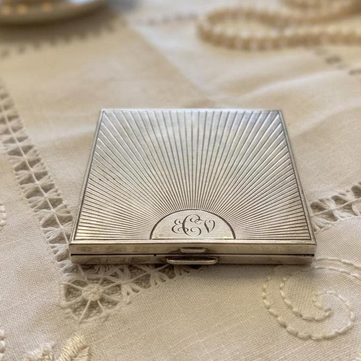Antique Sterling Silver Mirror Compact - Etsy