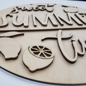 Summer Time Lemons Front Door Hanger DIY Wood Blank Sign image 4