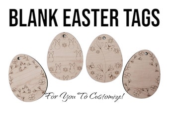 Blank Wood Spring Easter Tags- You  Customize