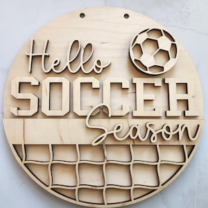 Wood Blank Soccer Welcome Sign Hello Soccer Season Sports Round Blank Door Hanger Sign DIY Precut for you