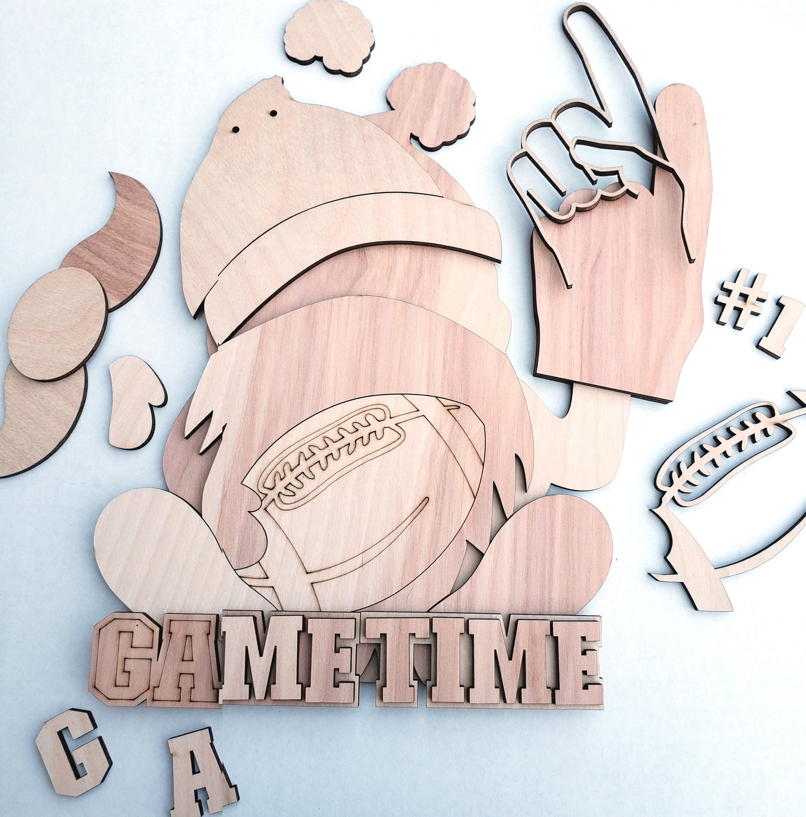 Wood Blank Football Gnome Game Time Team Colors Door Hanger - Etsy