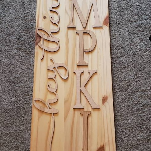 Blank Wood Fall Hey There Pumpkin Cutout Letters for Tall Porch Leaner Sign DIY