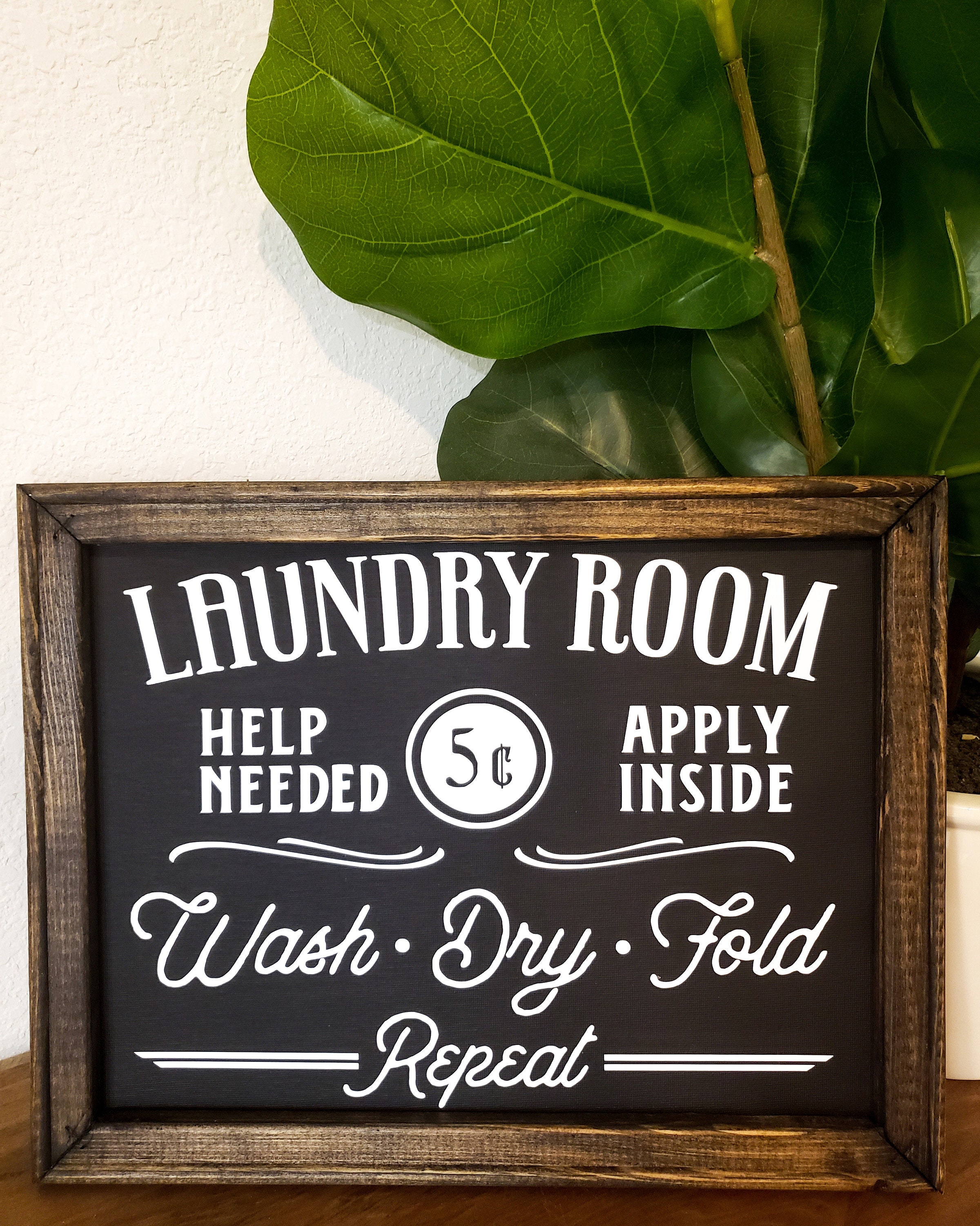 Lavandería Ayuda necesaria Señal 11x14 lona inversa Farmhouse | Etsy