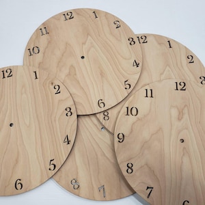 Wood Clock Cutout: Smooth Birch Plywood DIY Blank