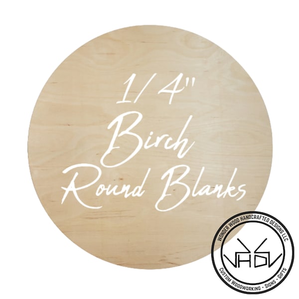 Ebauche ronde en bois de bouleau de 1/4 po. pour affiches d'accrochage de porte à faire soi-même - Projet d'artisanat personnalisable