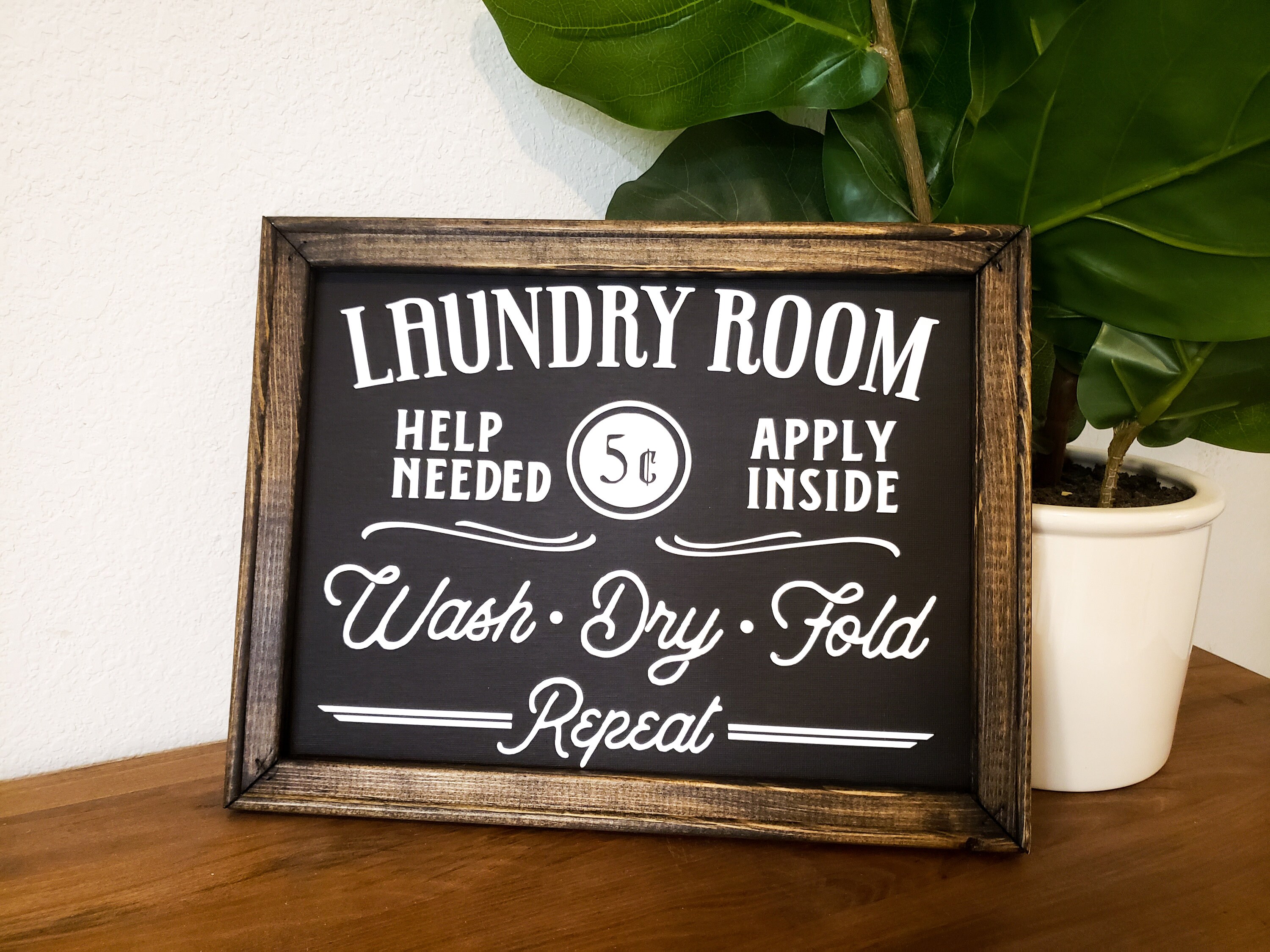Lavandería Ayuda necesaria Señal 11x14 lona inversa Farmhouse | Etsy