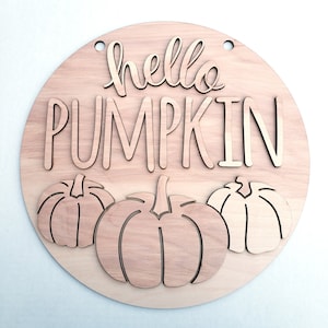 Wood Hello Pumpkin Trio: DIY Fall Door Hanger Blank