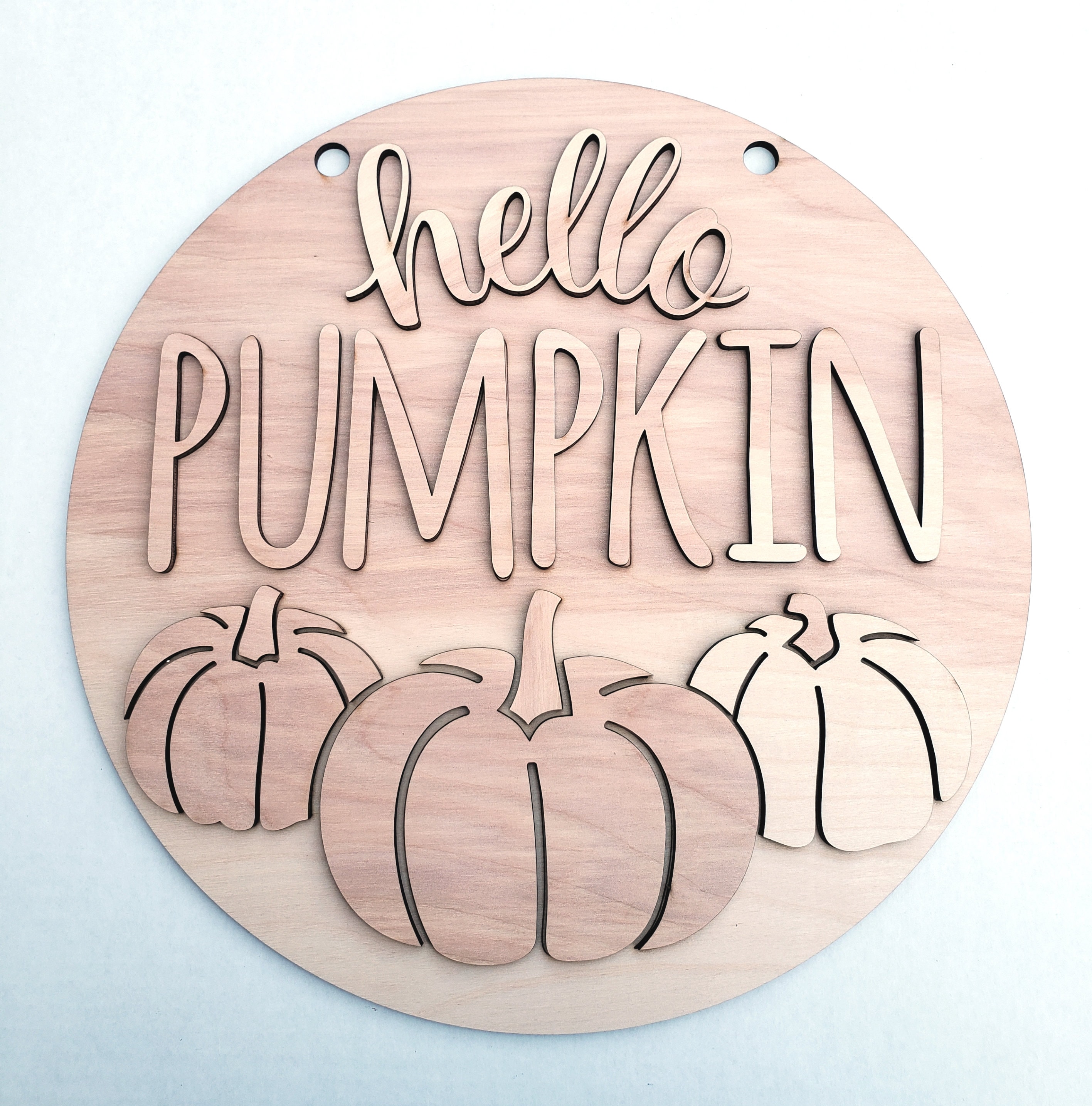 Buy Happy Harvest Cutout, Unfinished Pine Circle, Pumpkin Door Hanger