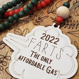 Ornament SVG Digitale Laserdatei Lustig Fürze Teuren Gas 2022