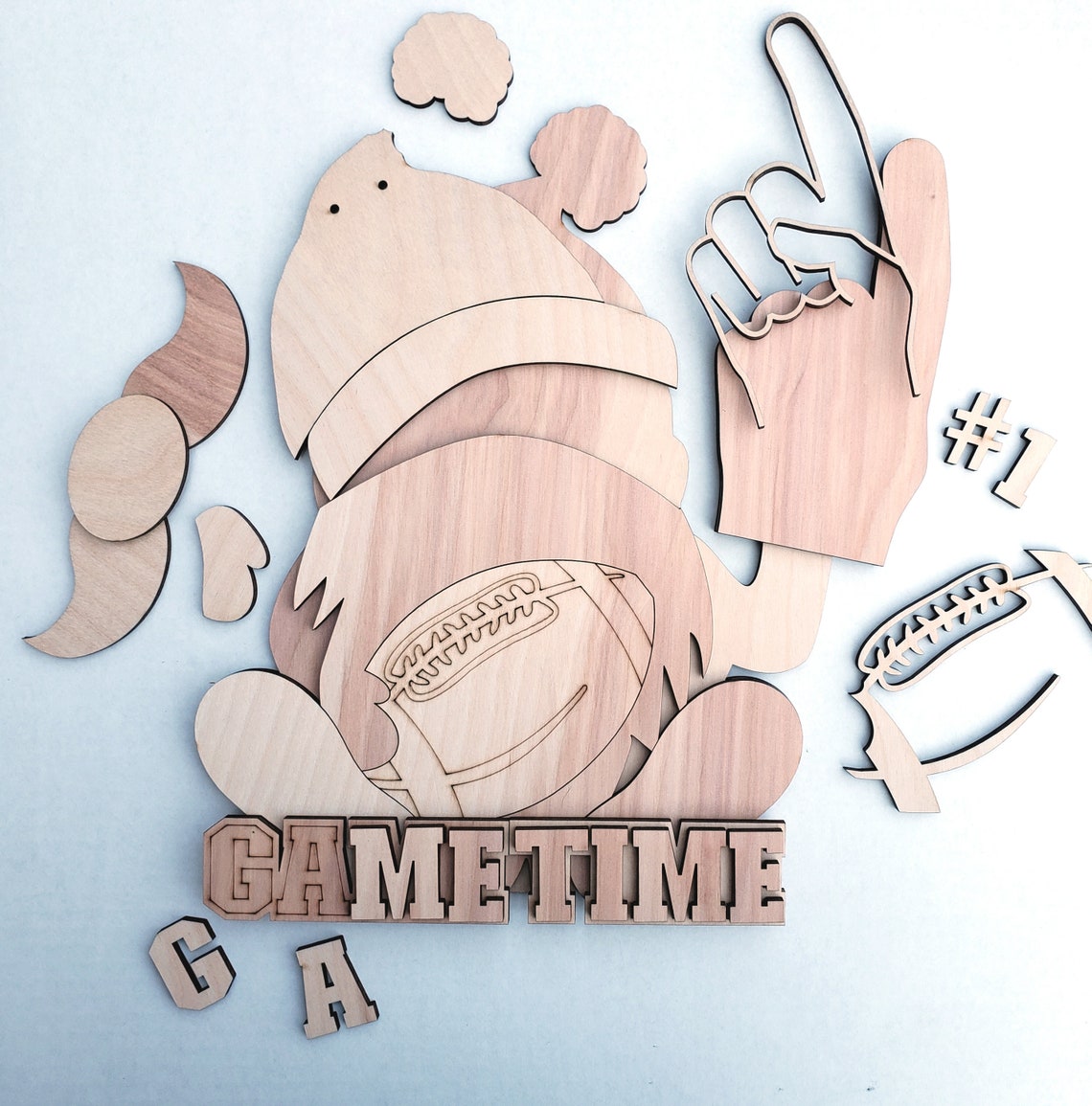 Wood Blank Football Gnome Game Time Team Colors Door Hanger - Etsy