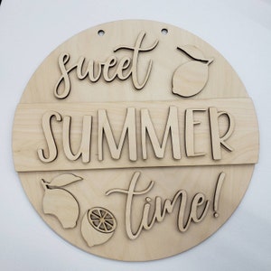 Summer Time Lemons Front Door Hanger DIY Wood Blank Sign image 2