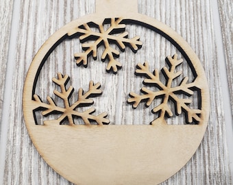 Wood Blank Snowflake Ornament Craft Christmas Holiday Blank 1/4"