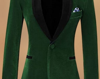 Gruner Samt Blazer Etsy