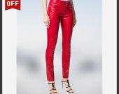 Women Leather Pant Genuine Soft Lambskin Sheep Leather Party Pants Real Leather Handmade Casual Bikers Skinny Ladies Pants Trouser WP56
