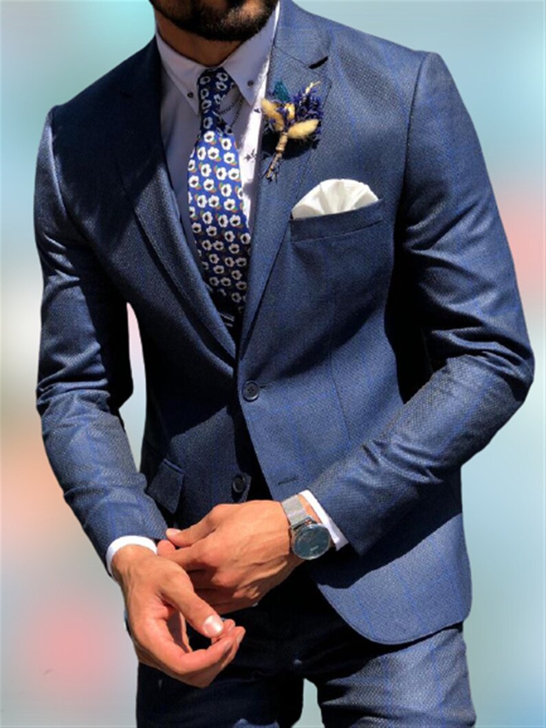 Men Suits Blue Wedding Groom Wear Suits Mens Dinner Suit 3 - Etsy