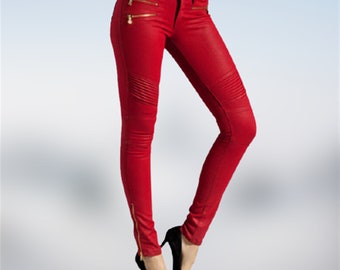 Buy Red Leather Pants Online In India 