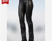 Women Leather Pant Genuine Soft Lambskin Sheep Leather Party Pants Real Leather Handmade Casual Bikers Skinny Ladies Pants Trouser WP24