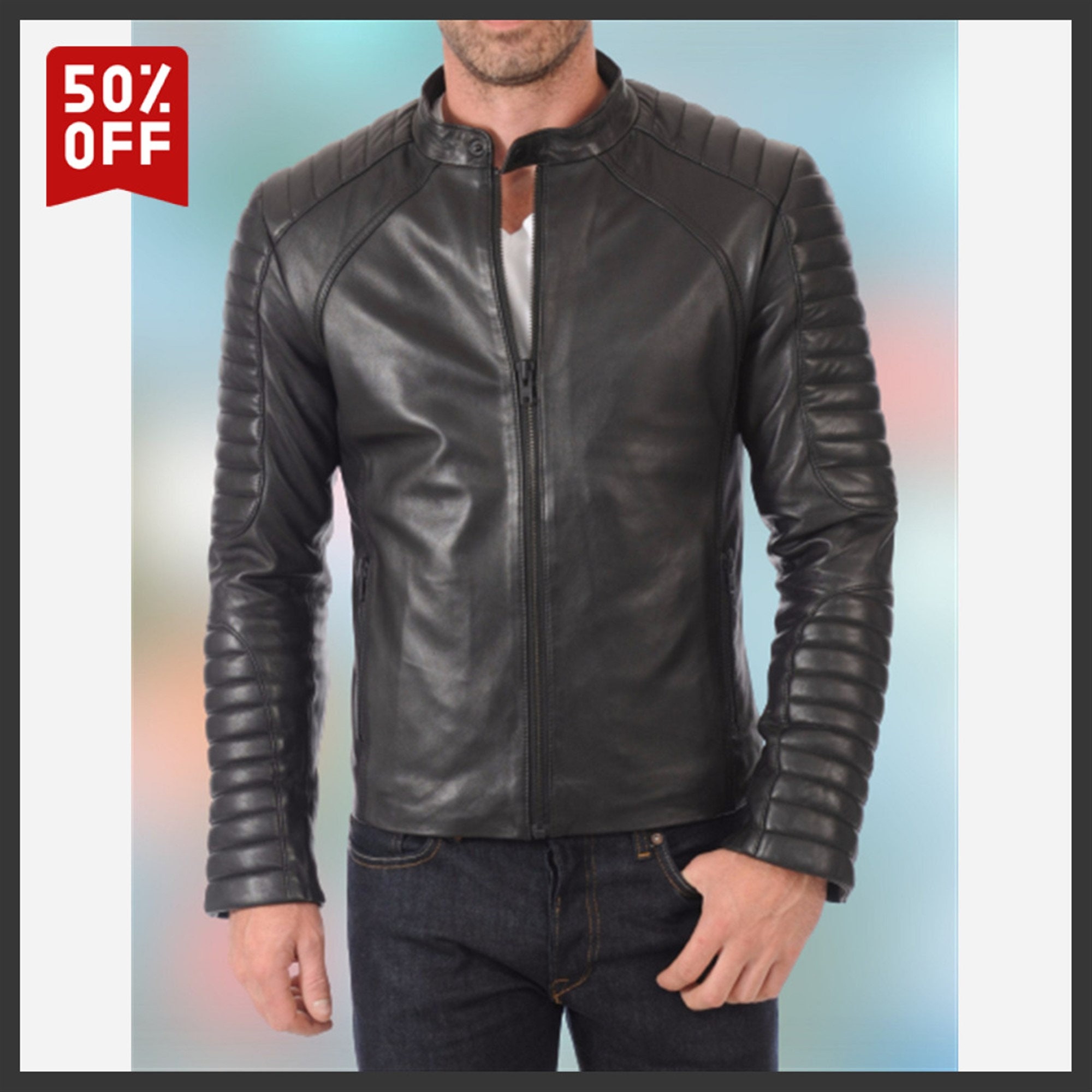 Men's Leather Jacket Stylish Handmade Motorcycle Bomber - Etsy