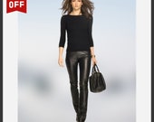 Women Leather Pant Genuine Soft Lambskin Sheep Leather Party Pants Real Leather Handmade Casual Bikers Skinny Ladies Pants Trouser WP08
