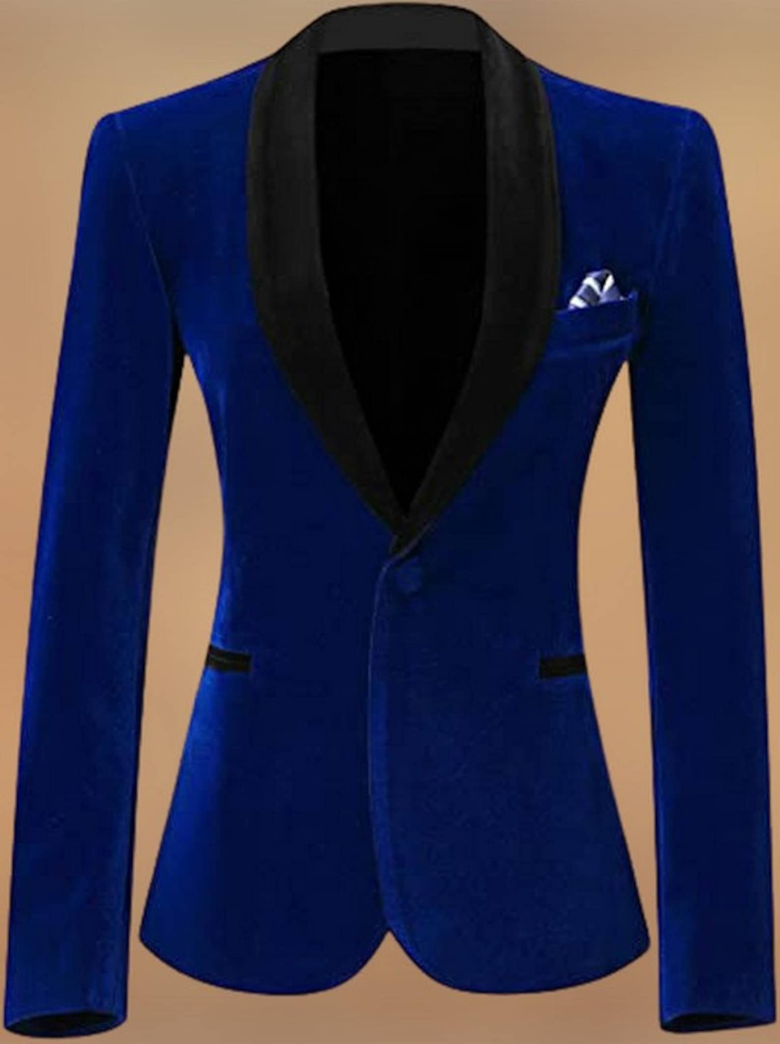 Womens Blazer Royal Blue Velvet Blazers Tuxedo Jacket Bespoke | Etsy