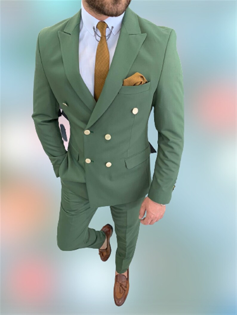 Mens Suit Green Suits Slim fit 2 Piece Summer Suits for Men Etsy