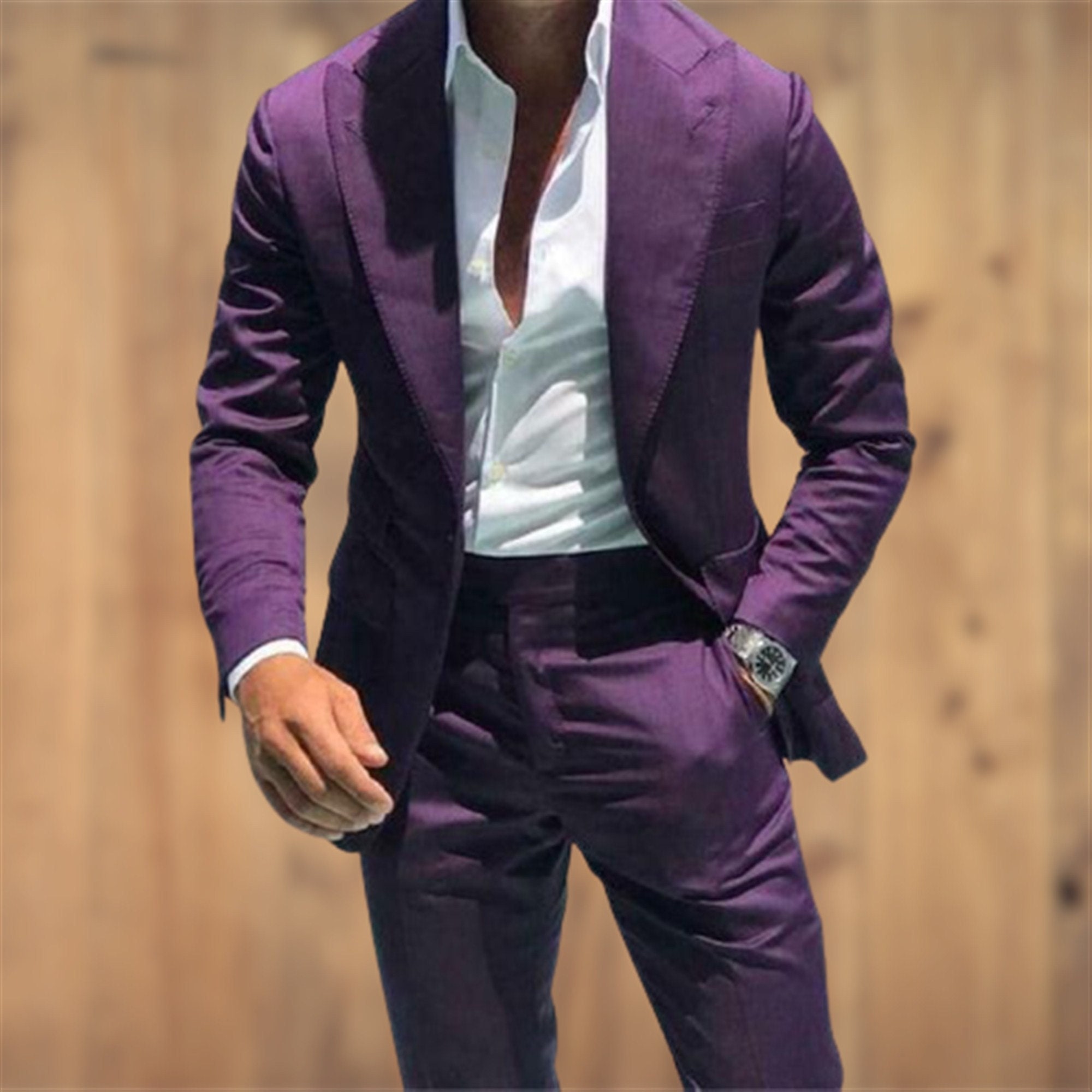 purple pant coat