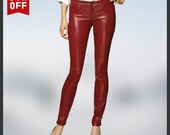 Women Leather Pant Genuine Soft Lambskin Sheep Leather Party Pants Real Leather Handmade Casual Bikers Skinny Ladies Pants Trouser WP43