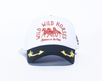 Wild Horses White/Black Reference Snapback Brand New