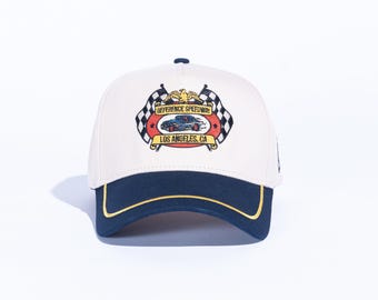 Reference Speedway Racing Snapback Hat Cream/Navy