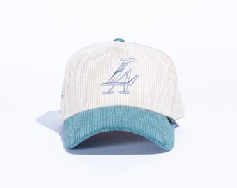 Reference LA "Kill The Hype" Style Corduroy Cream/Blue/Silver Snapback Brand New