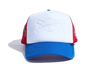 Reference Embossed Red/White/Blue Trucker Hat