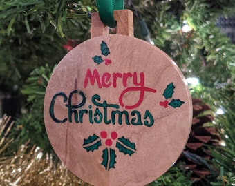 Merry Christmas |  Wood Christmas Ornament