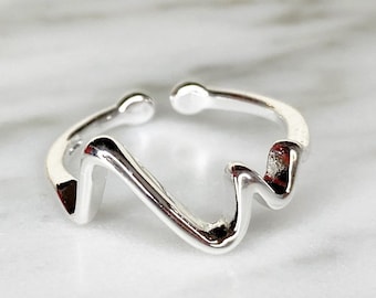 925 Silver Geometric Ring: Adjustable Minimalist Jewelry
