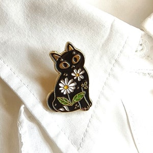 Cute animal brooch, Metal Brooch cat Brooch, Impressionist Art Brooch, Artist Button gift for her gift for him