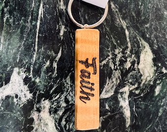 Hand crafted and wood burned keychains