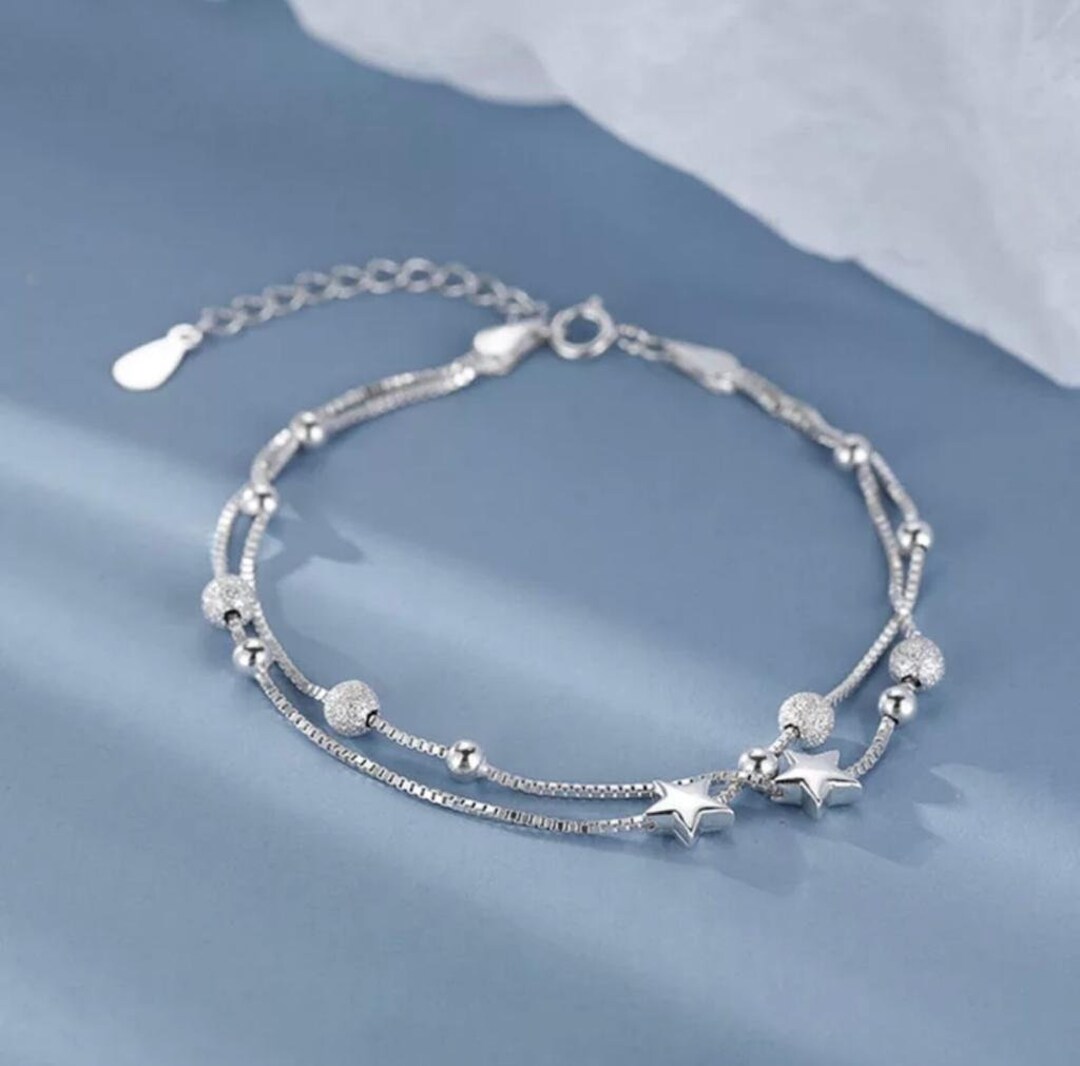 Silver Star Bracelet Star Jewelry Celestial Jewelry Crystal - Etsy UK