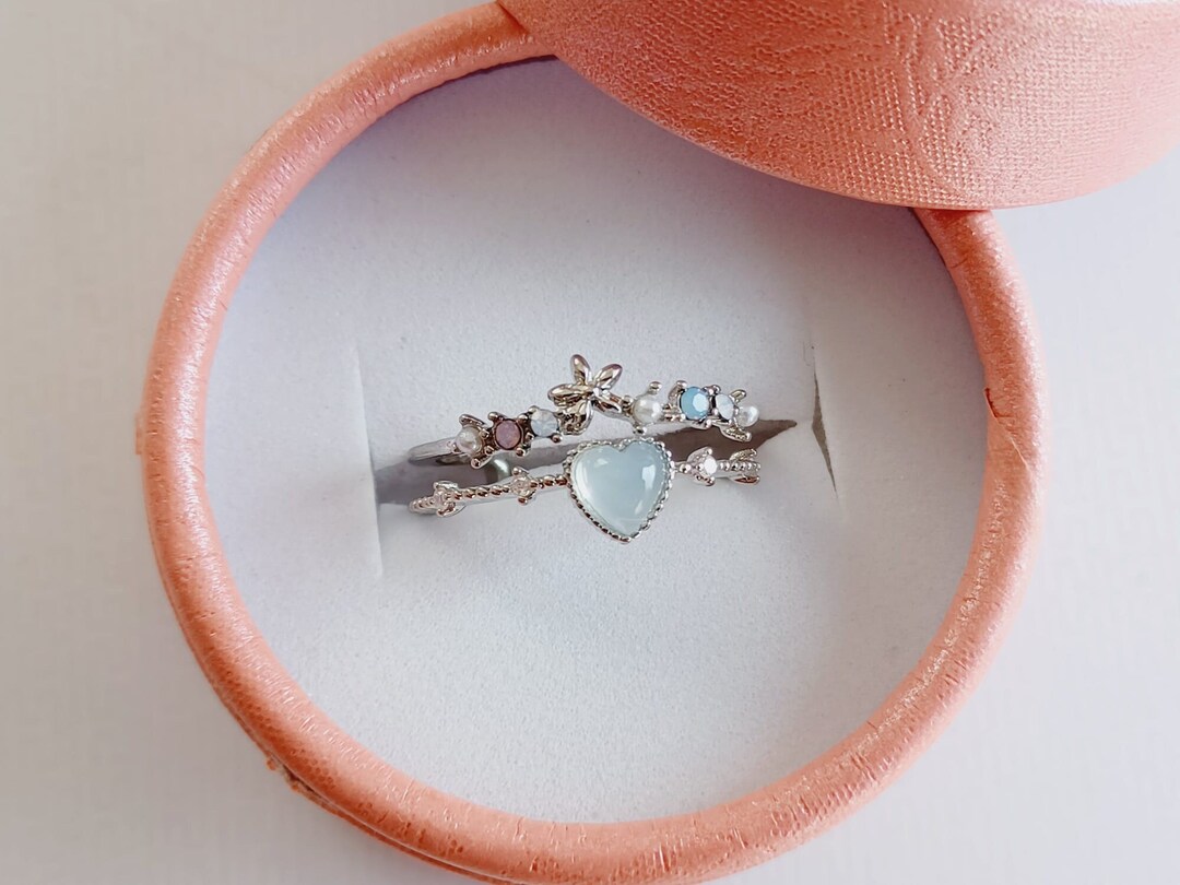Flower Rings, Stackable Ring, CZ Ring, Heart Rings, Cluster Ring ...
