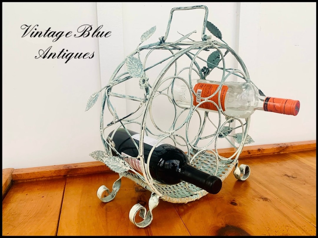 Vintage Round Metal Wine Rack 7 Standard Bottle Wine Rack Etsy