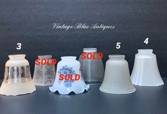 Vintage Glass Lamp Shade, Recreated Electric Shade, Pendant