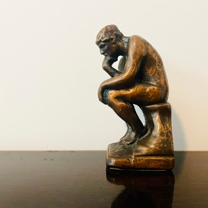 Vintage Bronze Sculpture of theThinker Man, Bronze Figure Sculpture after Rodin