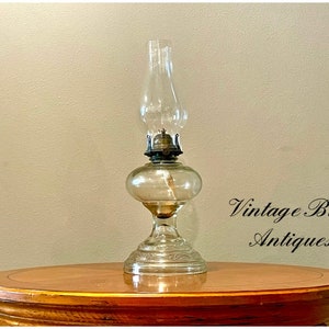 Antique Queen Ann Oil Lamp, Vintage Hurricane Oil Lamp