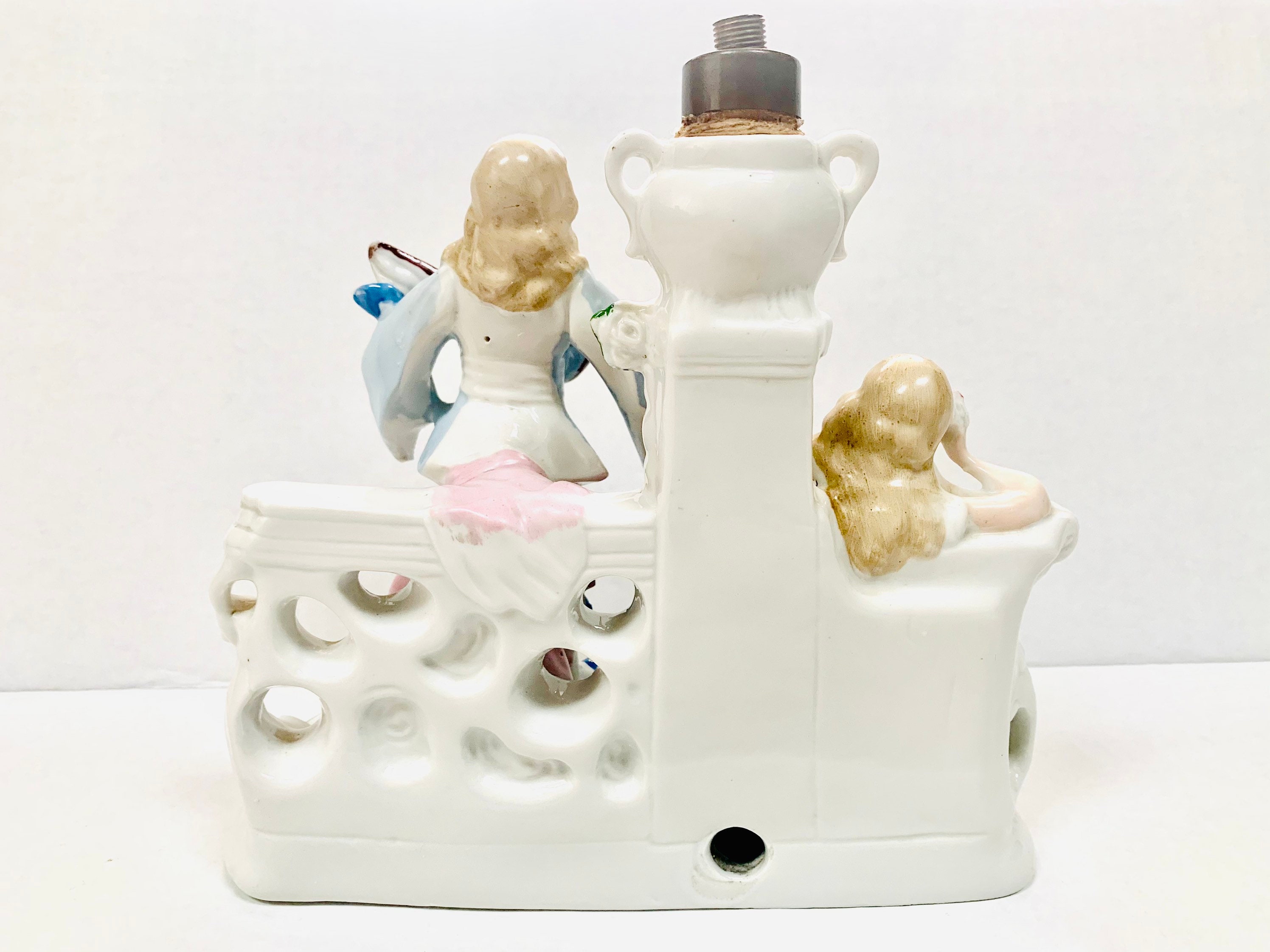 Antique German Bisque Figurine Lamp Courting Couple Marked Etsy